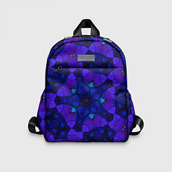 Детский рюкзак Калейдоскоп -геометрический сине-фиолетовый узор, цвет: 3D-принт