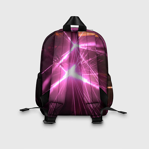 Детский рюкзак Неоновые лазеры во тьме - Розовый / 3D-принт – фото 2