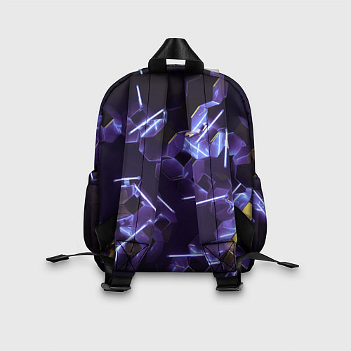Детский рюкзак Неоновые фигуры с лазерами - Фиолетовый / 3D-принт – фото 2