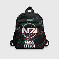 Детский рюкзак Mass Effect в стиле Glitch Баги Графики на темном