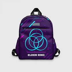 Детский рюкзак Символ Elden Ring в неоновых цветах на темном фоне
