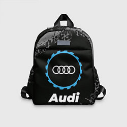 Детский рюкзак Audi в стиле Top Gear со следами шин на фоне, цвет: 3D-принт