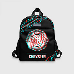 Детский рюкзак Значок Chrysler в стиле Glitch на темном фоне