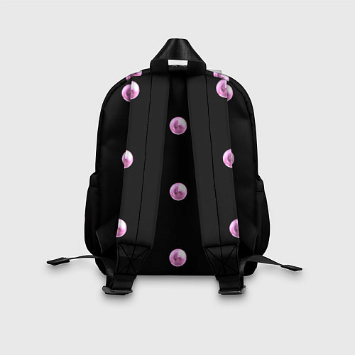 Детский рюкзак Розовые шары-бусинки на черном фоне / 3D-принт – фото 2