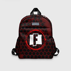 Детский рюкзак Символ Fortnite и краска вокруг на темном фоне