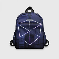 Детский рюкзак Неоновый прерывистый куб во тьме - Фиолетовый