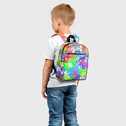 Детский рюкзак Яркий геометрический принт на белом фоне, цвет: 3D-принт — фото 2