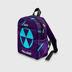 Детский рюкзак Символ Fallout в неоновых цветах на темном фоне, цвет: 3D-принт — фото 2