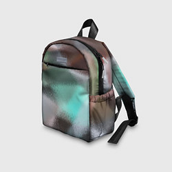 Детский рюкзак Абстрактный узор в бирюзовых коричневых тонах, цвет: 3D-принт — фото 2