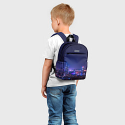 Детский рюкзак Неоновый ночной город - Фиолетовый, цвет: 3D-принт — фото 2