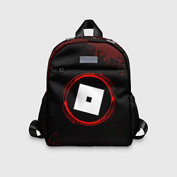 Детский рюкзак Символ Roblox и краска вокруг на темном фоне, цвет: 3D-принт