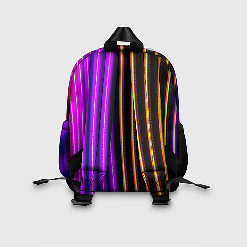 Детский рюкзак Неоновые линейные фонари - Фиолетовый / 3D-принт – фото 2