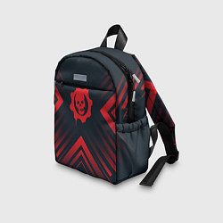 Детский рюкзак Красный Символ Gears of War на темном фоне со стре, цвет: 3D-принт — фото 2