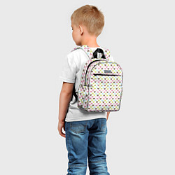 Детский рюкзак Разноцветные светлые сердечки, цвет: 3D-принт — фото 2
