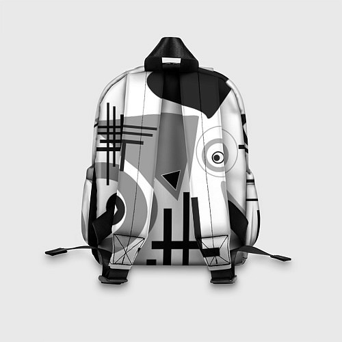 Детский рюкзак SPORT GAMES черно-белый абстрактный узор / 3D-принт – фото 2