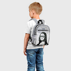 Детский рюкзак Джоконда на стене в стиле граффити, цвет: 3D-принт — фото 2
