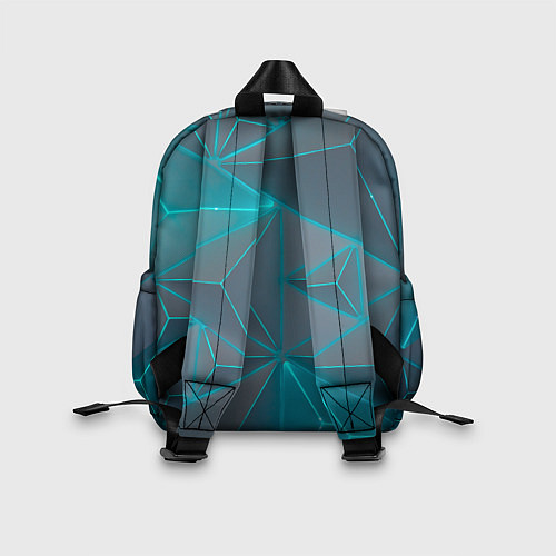 Детский рюкзак Неоновая киберпанк броня - Светло-синий / 3D-принт – фото 2