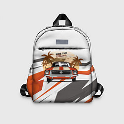 Детский рюкзак Ретро-авто и пальмы, цвет: 3D-принт