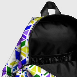 Детский рюкзак Разноцветный неоновый геометрический узор, цвет: 3D-принт — фото 2