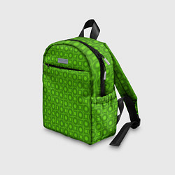Детский рюкзак Зеленые круги и ромбы, цвет: 3D-принт — фото 2