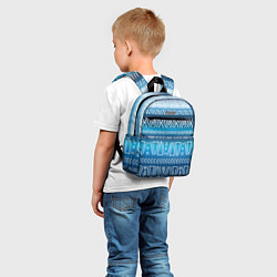 Детский рюкзак Узор в стиле бохо на синем фоне, цвет: 3D-принт — фото 2