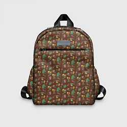 Детский рюкзак Цветы невероятной красоты на коричневом фоне, цвет: 3D-принт