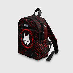 Детский рюкзак Символ Stray и краска вокруг на темном фоне, цвет: 3D-принт — фото 2
