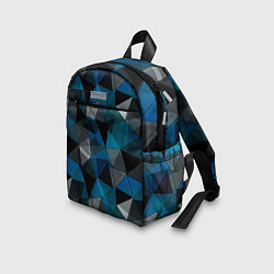 Детский рюкзак Сине-черный геометрический, цвет: 3D-принт — фото 2