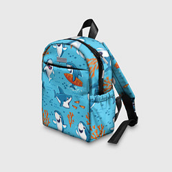 Детский рюкзак Прикольные акулята - паттерн, цвет: 3D-принт — фото 2