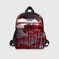 Детский рюкзак Абстрактные красные деревья и облака