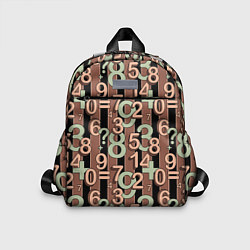 Детский рюкзак Коричневый узор Математика темный фон, цвет: 3D-принт