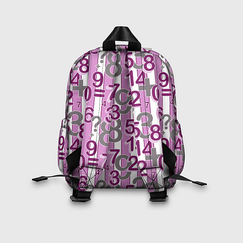Детский рюкзак Бело-розовый узор Арифметика / 3D-принт – фото 2