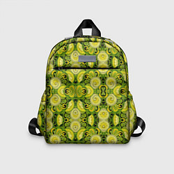 Детский рюкзак Зеленые узоры: волны абстракции, цвет: 3D-принт