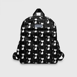 Детский рюкзак Чёрные Коты С Клубками Шерсти, цвет: 3D-принт
