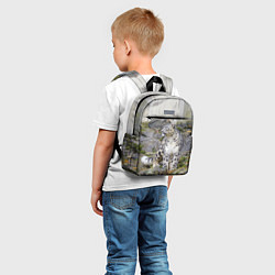 Детский рюкзак Снежный барс среди скал, цвет: 3D-принт — фото 2
