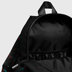 Детский рюкзак Quake в стиле glitch и баги графики на темном фоне, цвет: 3D-принт — фото 2