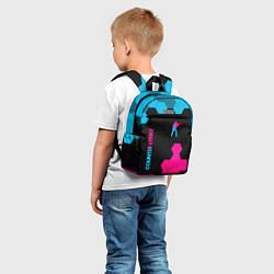 Детский рюкзак Counter Strike - neon gradient: символ и надпись в, цвет: 3D-принт — фото 2
