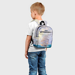 Детский рюкзак Фрегат в штормовом океане, цвет: 3D-принт — фото 2