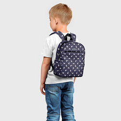Детский рюкзак Гуси на синем паттерн, цвет: 3D-принт — фото 2