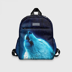Детский рюкзак Волк воет ну зимнее ночное небо, цвет: 3D-принт