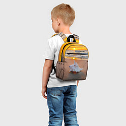 Детский рюкзак Ракушка на песочном берегу тихого океана, цвет: 3D-принт — фото 2