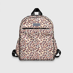 Детский рюкзак Коричневый с бежевым леопардовый узор, цвет: 3D-принт