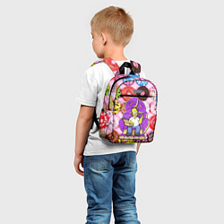 Детский рюкзак Гомер Симпсон в окружении пончиков, цвет: 3D-принт — фото 2