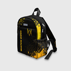 Детский рюкзак Watch Dogs - gold gradient: надпись, символ, цвет: 3D-принт — фото 2