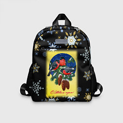 Детский рюкзак Новый Год Три Снегиря, цвет: 3D-принт