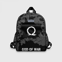 Детский рюкзак God of War glitch на темном фоне: символ, надпись, цвет: 3D-принт