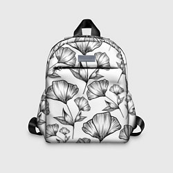 Детский рюкзак Графичные цветы на белом фоне, цвет: 3D-принт