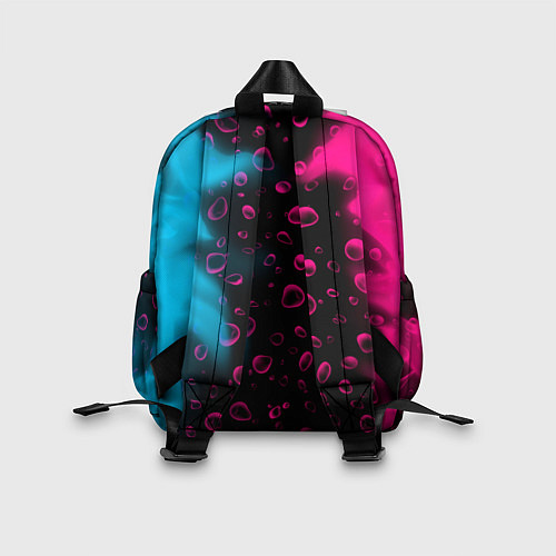 Детский рюкзак Mercedes - neon gradient: символ, надпись / 3D-принт – фото 2