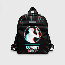 Детский рюкзак Символ Cowboy Bebop в стиле glitch на темном фоне