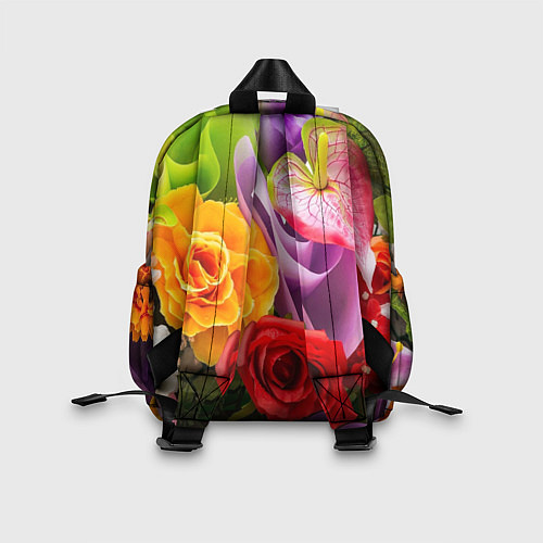 Детский рюкзак Прекрасный цветочный букет / 3D-принт – фото 2